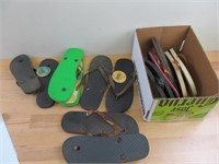 Box lot of Flip Flops