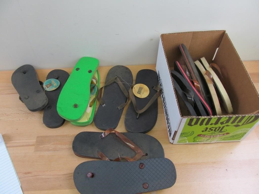 Box lot of Flip Flops