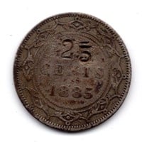 1885 Newfoundland 20 Cent Counterstamped Coin