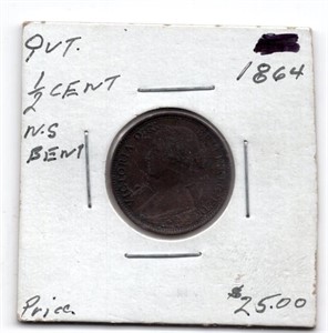 1864 Nova Scotia Half Cent Coin