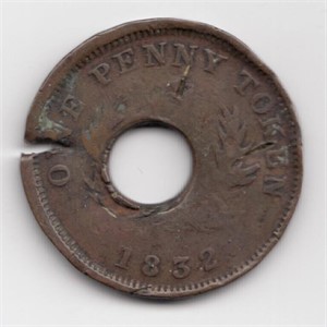 1832 Nova Scotia One Penny Token