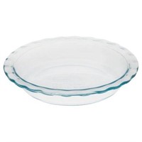 (2) Pyrex 9.5" x 1.6" Glass Fluted Rim Pie Plate