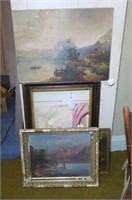 Lot, frames, paintings and prints