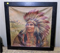 26" x 26" 1906 "Indian Chief" framed print on