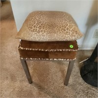 Upholstered Footstool and Pillow