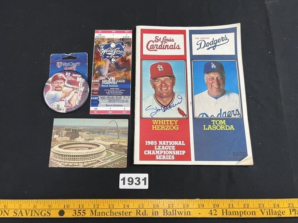 Stan Musial Signed 1985 NLCS Program, More