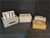 4 Assorted Metal Boxes