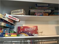 All Board Games in top of closet