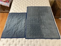 Handmade Baby Quilts #12 Navy Blue w/Cross-stitch