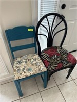 Blue Floral & Black Cheetah Chair