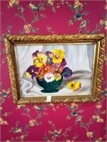 Framed Flowers Oil Painting Signed