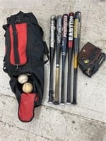 Softball Bats / Glove / Bag & Balls