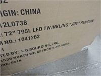 72" LED Twinkling "Joy" Penguin