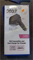 FM TRANSMITTER AND FAST CAR CHARGER