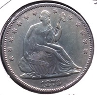 1876 CC SEATED HALF DOLLAR XF DETAILS
