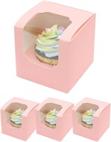 Pink Cupcake Boxes Individual 50 Pack