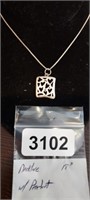 STERLING SILVER NECKLACE WITH PENDANT 18"
