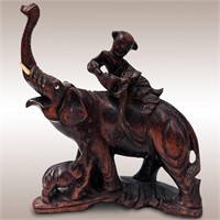 Finely Carved Chinese Hardwood Sculpture Of A Man