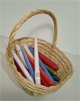 Large Handled Basket with 26 Candles