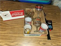 Vintage Beer Glasses & Taps - Hamm's, Budweiser,