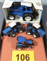 Farm Toy Lot of 4 Blue Ford Tractors