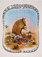 Hats Of To Armadillo Poster- by Jim Franklin 1976