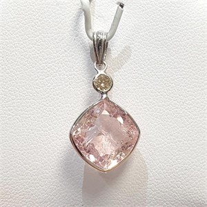 $2000 14K  Pink Tourmaline(6.6ct) Diamond(0.2ct) P