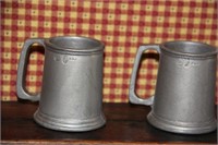 Set of 2 pewter mugs