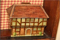 Vintage English Tudor house tin