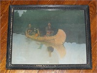 1908 FRAMED CANOE PRINT
