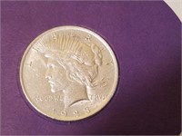 1923 Peace Silver Dollar on Card
