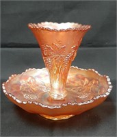 Fenton Marigold Carnival Glass Vintage Epergne