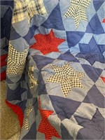 2 twin size store bought quilts red white and blue