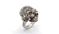 Chinese strait's silver dragon ring