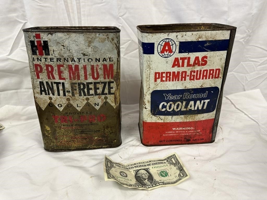 Collectible IH & Atlas Vtg. Anti-Freeze Cans