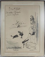 PICASSO SKETCH LITHOGRAPH LADY ON THE BALCONY