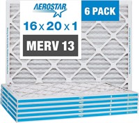 16x20x1 MERV 13 Pleated Air Filter  AC 6 Pack