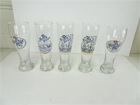 5 Tall Beer Glasses
