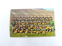 1961 Champion Green Bay Packers Postcard -