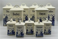 Delft Blue & White Kitchen Canisters (11)