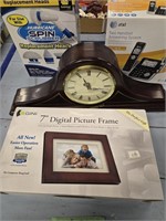 Mantle clock digital picture frame AT&T phone