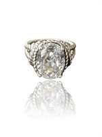 3.50ct Faceted Oval Cut Diamond Cable Ring