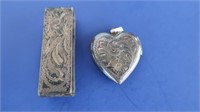Sterling Silver Lot-Heart Pendant,&other Pc.-18.8g