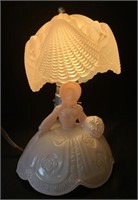 1950's Pink Glass Bedroom Lamp