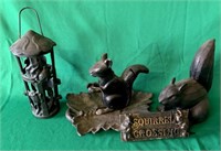 3 Cast Iron Squirrels