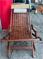 Eucalyptus Chaise Lounge Chair, BROKEN ARM