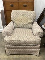 Patterned Fabric Upholstered Lounge Arm Chair