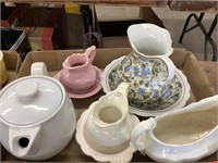 Misc. saucers, and tea pots