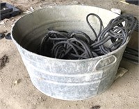 Galvanized Tub And 2 Extension Cords