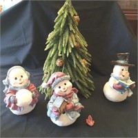 Christmas tree and snowman